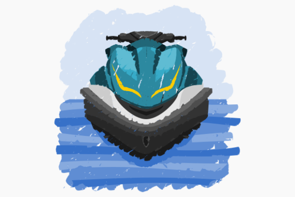 Brushed Front View Personal Watercraft: A Dynamic Asset for Modern Design