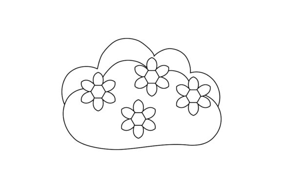 Spring Flower Bushes Coloring Page: A Digital Resource for Creative Projects